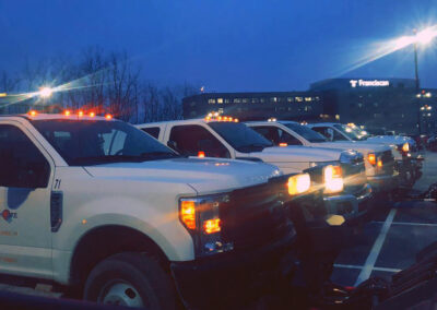 plow trucks waiting for snow